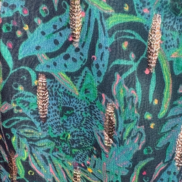 Lilly Pulitzer Turquoise and Navy Blouse - Picture 3 of 12